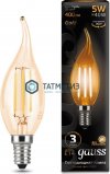 Лампа светодиодная GAUSS Filament Свеча на ветру E14 5Вт 2700К Golden  104801005 -  магазин крепежа  «ТАТМЕТИЗ»