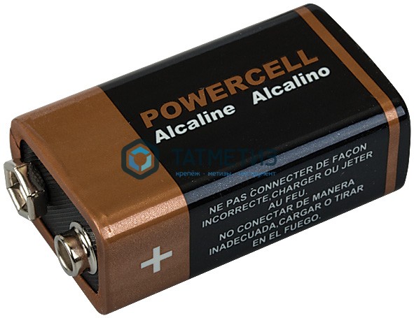 Батарейка Powercel Alkalinel, тип "Крона", 9 V -  магазин крепежа  «ТАТМЕТИЗ»