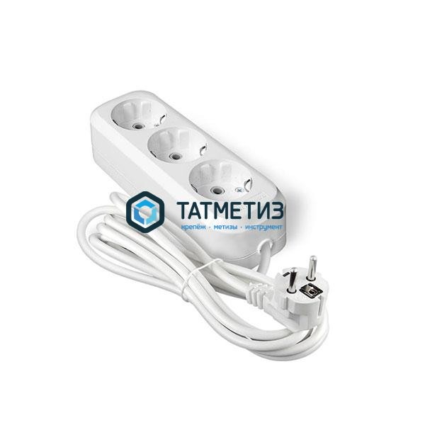 Удлинитель бытовой 3х5м с заземлением 13А АВС-пластик E-303 ПВС 3х1 Универсал -  магазин крепежа «ТАТМЕТИЗ»