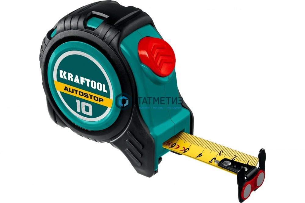 Рулетка KRAFTOOL AutoStop 10м/25мм, профессиональная, с автостопом -  магазин крепежа  «ТАТМЕТИЗ»