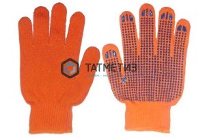 Перчатки акрил утепленные с ПВХ (рыжие) -  магазин крепежа «ТАТМЕТИЗ»