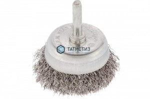 Щетка для дрели чашка  65 мм, со шпилькой, витая проволока, 0,3мм// Сибртех -  магазин крепежа «ТАТМЕТИЗ»
