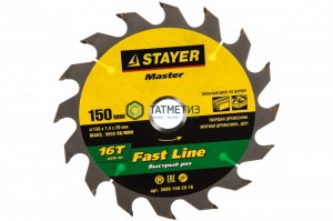 Диск пильный по дереву 150х20мм, 16Т, быстрый рез STAYER Fast Line -  магазин крепежа «ТАТМЕТИЗ»