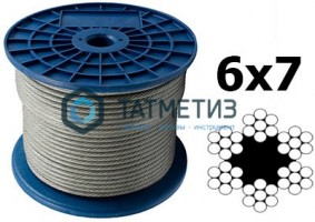 Трос  стальной оц. 4 мм DIN 3055  (200 м/бух) |  «ТАТМЕТИЗ» Трос  стальной оц. 4 мм DIN 3055  (200 м/бух) -  магазин крепежа «ТАТМЕТИЗ»