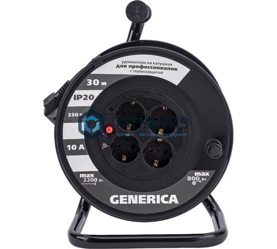 Удлинитель на кат. 4х30м с/з, 10А IP20 УК30 2P+PE 3х1 термозащита GENERICA IEK Удлинитель на кат. 4х30м с/з, 10А IP20 УК30 2P+PE 3х1 термозащита GENERICA IEK