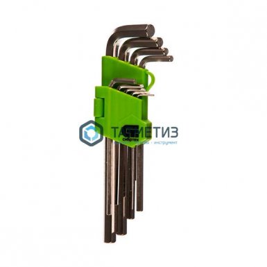 Набор ключей имбусовых HEX, 1,5-10 мм, 45x, закаленные,  9 шт., удлиненные ,  никель.//Сибртех -  магазин крепежа  «ТАТМЕТИЗ»