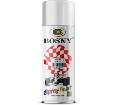 Краска аэроз. BOSNY 520 мл. №040  БЕЛАЯ глянцевая -  магазин крепежа «ТАТМЕТИЗ»