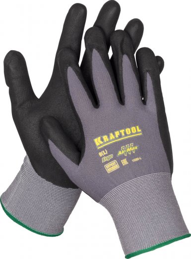 Перчатки KRAFTOOL  размер M, вспененный нитрил -  магазин «ТАТМЕТИЗ»