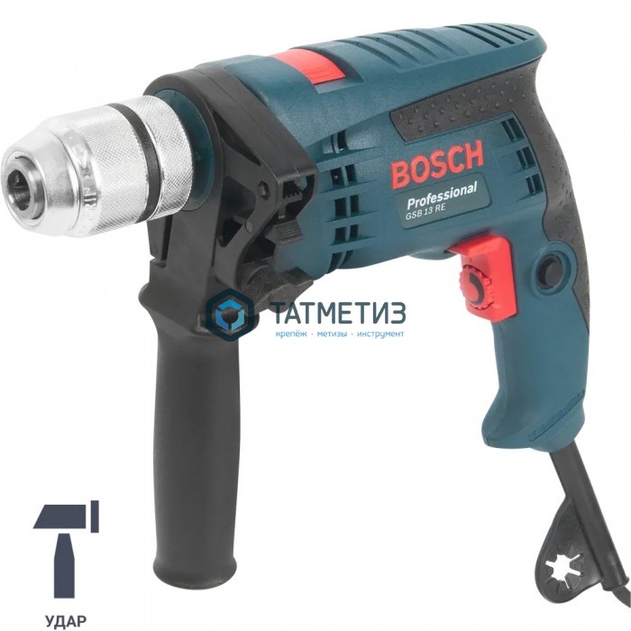 Дрель BOSCH GSB 13 RE, ударная, 600Вт, БЗП Дрель BOSCH GSB 13 RE, ударная, 600Вт, БЗП
